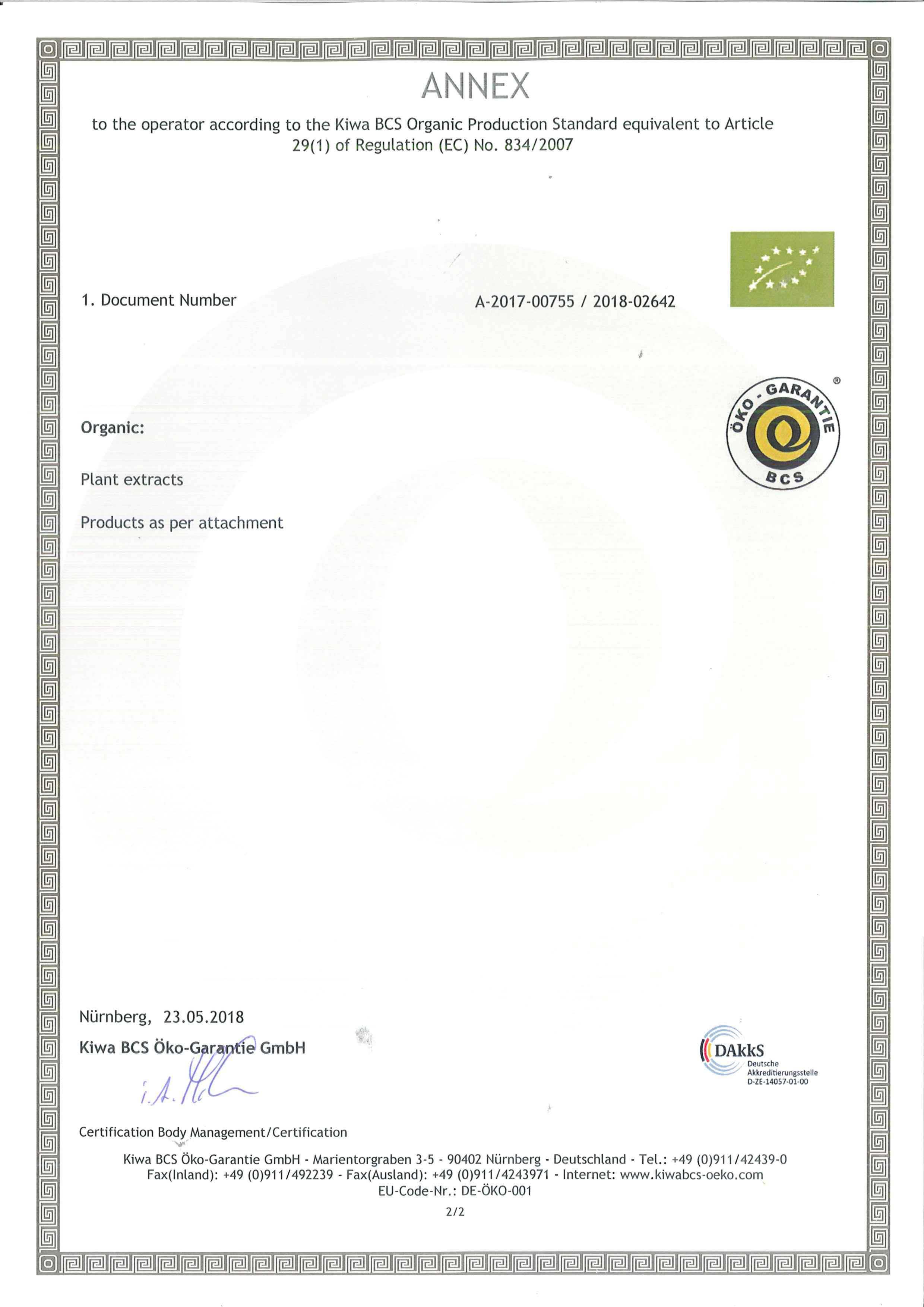 European Union Organic Certification